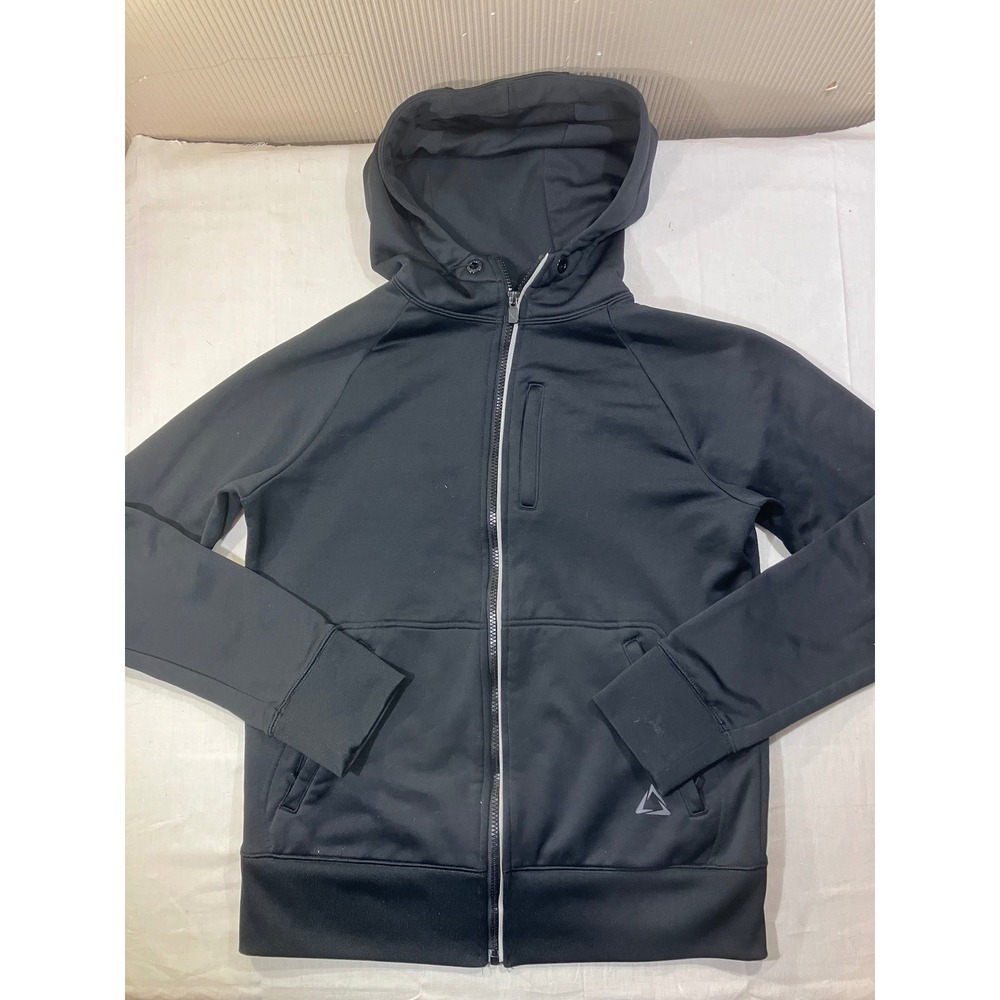 A87 Black Full Zip Hoodie‎ Athletic Performance Jacket Mens Medium M Polyester